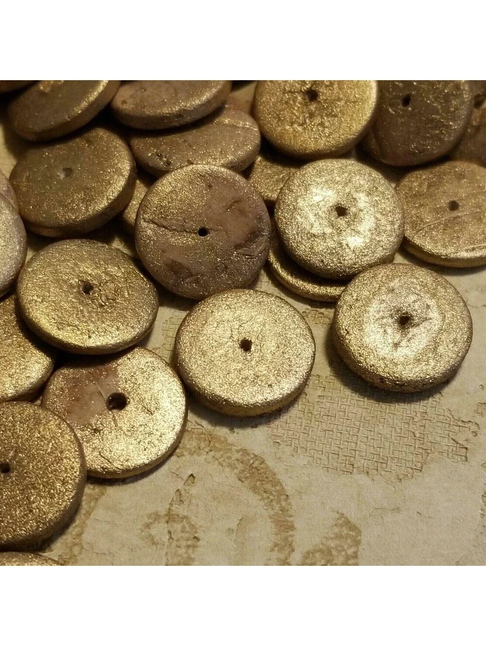 Metallic Gold Philippines South Sea 15mm Rondelle Wood Beads 20 pcs